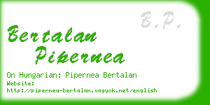 bertalan pipernea business card